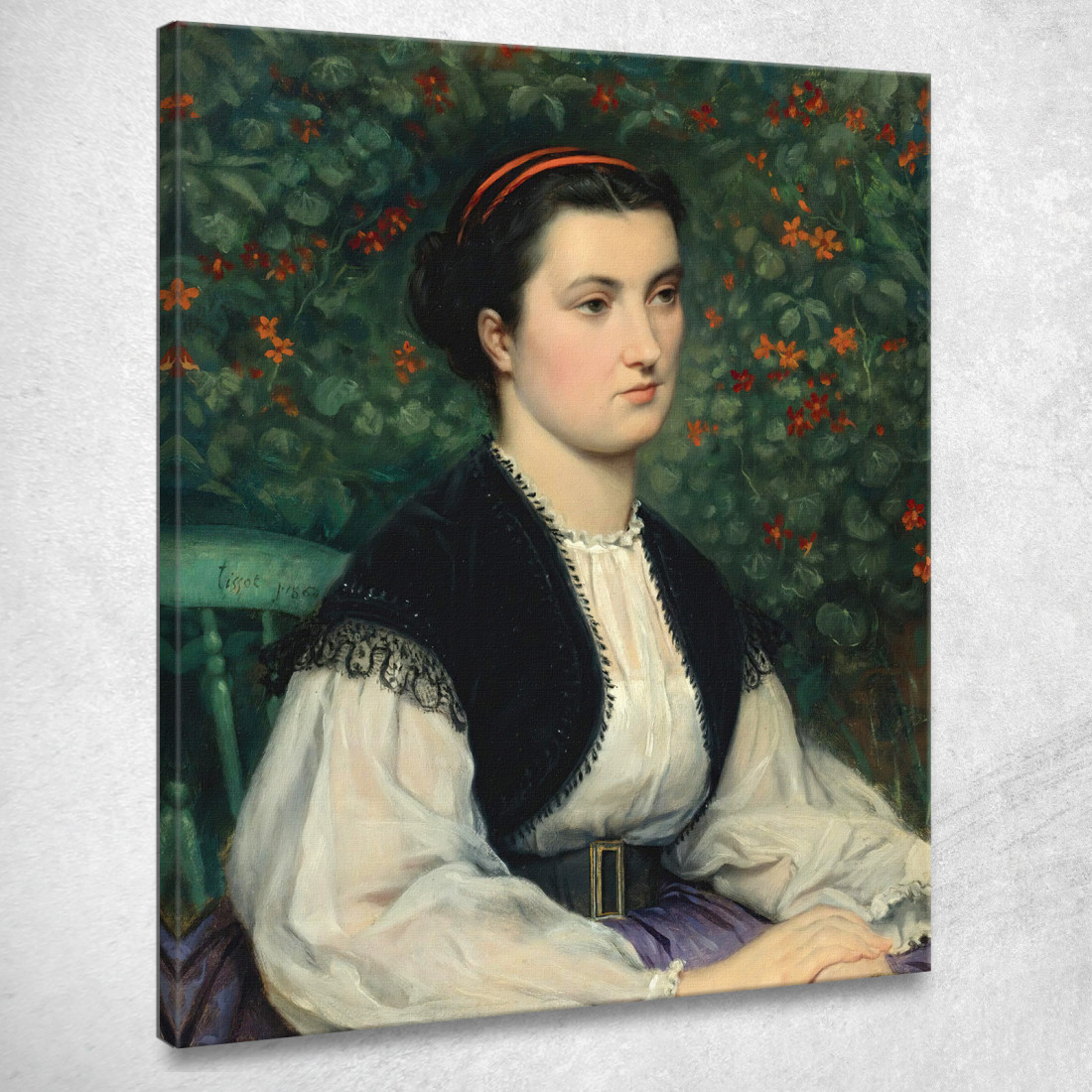 Ritratto Di Una Signora James Tissot jts75 quadro stampato su tela Ritratto Di Una Signora James Tissot jts75 quadro stampato su tela