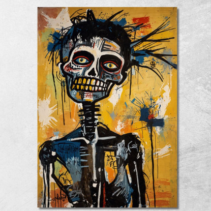 Visioni Astratte Della Mente Stile Jean-Michel Basquiat ibsq4 quadro stampato su tela