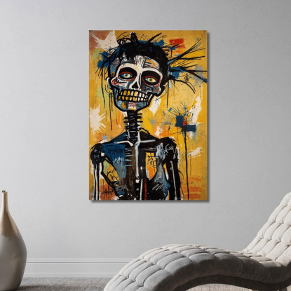 Visioni Astratte Della Mente Stile Jean-Michel Basquiat ibsq4 quadro stampato su tela