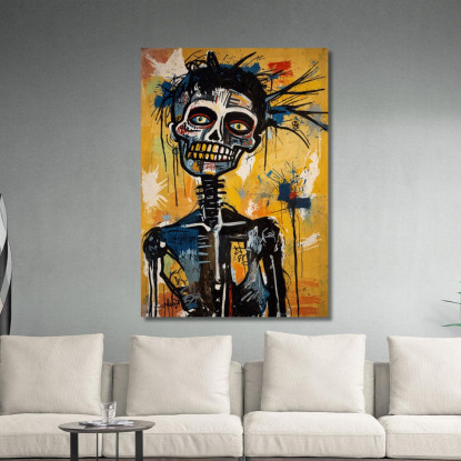 Visioni Astratte Della Mente Stile Jean-Michel Basquiat ibsq4 quadro stampato su tela