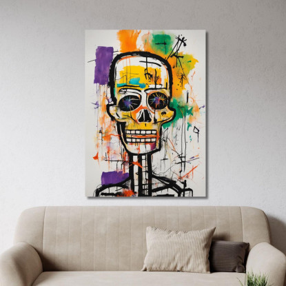 Caos Della Mente Ispirato A Jean-Michel Basquiat ibsq6 quadro stampato su tela