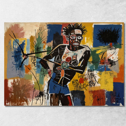 Pescatore Reinterpretazione Jean-Michel Basquiat ibsq11 quadro stampato su tela