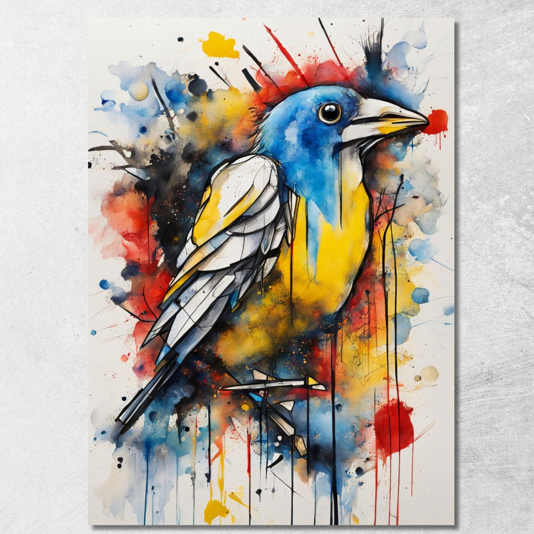 Sogno Aviario Al Neon Ispirato A Jean-Michel Basquiat ibsq18 quadro stampato su tela Sogno Aviario Al Neon Ispirato A Jean-Michel Basquiat ibsq18 quadro stampato su tela
