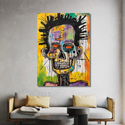 Lo Sguardo Elettrico Reinterpretazione Jean-Michel Basquiat ibsq26 quadro stampato su tela