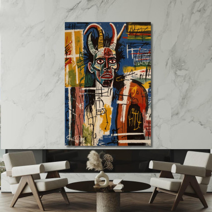 Anima Tormentata Ispirato A Jean-Michel Basquiat ibsq33 quadro stampato su tela