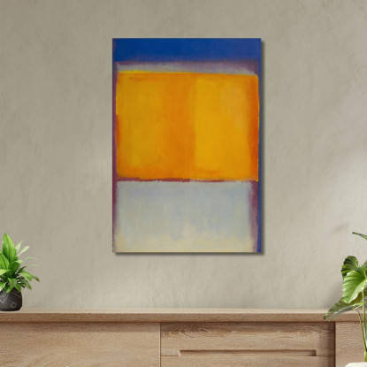 Blu Ocra E Bianco Stile Mark Rothko irhk1 quadro stampato su tela