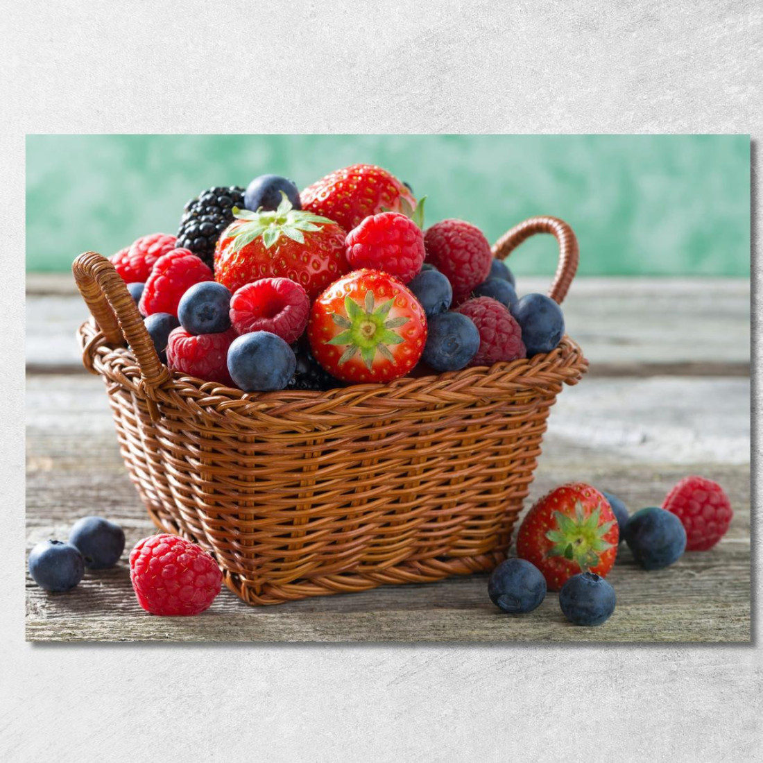 Quadro Moderno Cestino Di Frutti Di Bosco Freschi foo22 quadro stampato su tela Quadro Moderno Cestino Di Frutti Di Bosco Freschi foo22 quadro stampato su tela