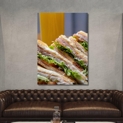 Quadro Moderno Club Sandwich Con Lattuga E Formaggio foo28 quadro stampato su tela