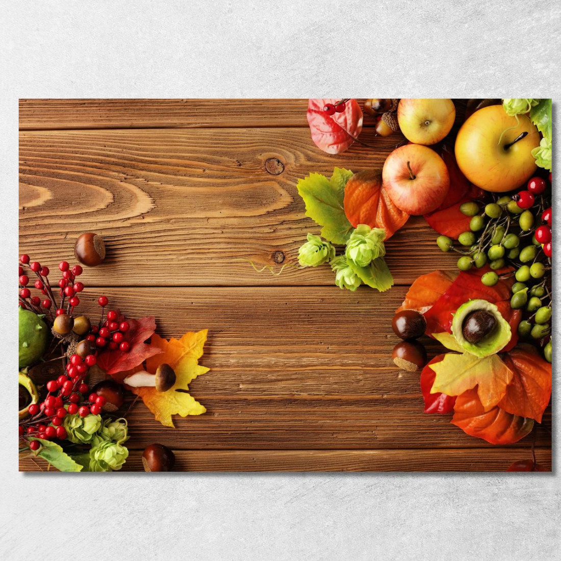 Quadro Moderno Composizione Autunnale Con Mele E Bacche foo36 quadro stampato su tela Quadro Moderno Composizione Autunnale Con Mele E Bacche foo36 quadro stampato su tela