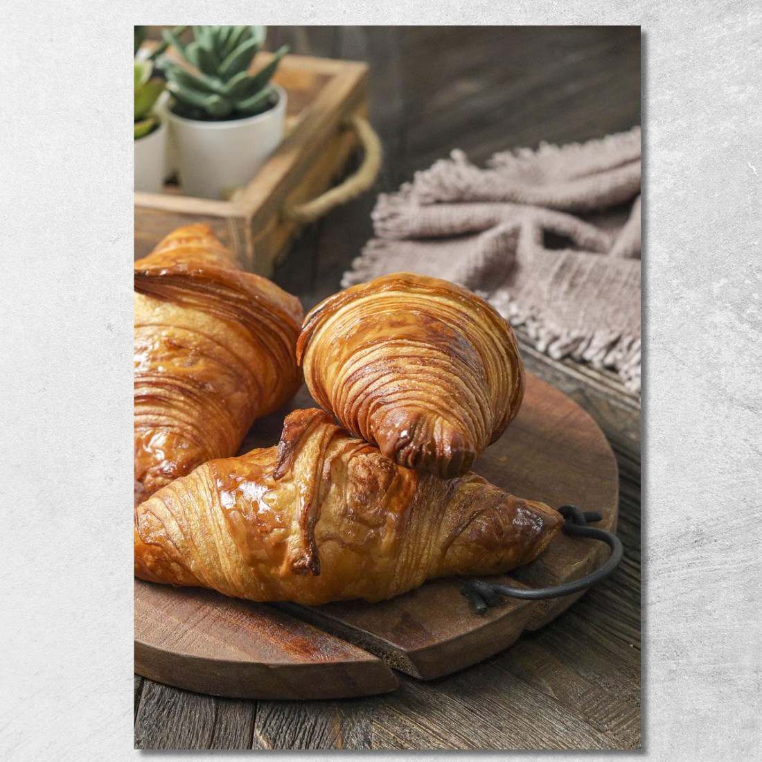 Quadro Moderno Croissant Caramellati Su Tagliere Di Legno foo40 quadro stampato su tela Quadro Moderno Croissant Caramellati Su Tagliere Di Legno foo40 quadro stampato su tela