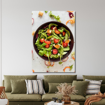 Quadro Moderno Insalata Con Verdure Fresche E Agrumi foo68 quadro stampato su tela