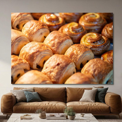 Quadro Moderno Pain Au Chocolat E Dolci Da Forno Dorati foo86 quadro stampato su tela