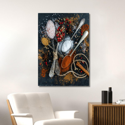 Quadro Moderno Spezie E Condimenti Assortiti foo105 quadro stampato su tela