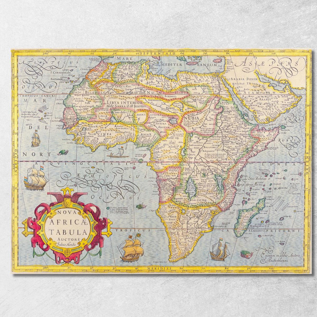 Quadro Mappa Antica Dell'Africa Con Design Decorativo E Cartografia Storica Dettagliata map10 quadro stampato su tela Quadro Mappa Antica Dell'Africa Con Design Decorativo E Cartografia Storica Dettagliata map10 quadro stampato su tela