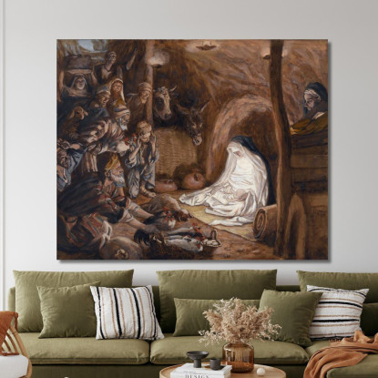 L'Adorazione Dei Pastori James Tissot jts103 quadro stampato su tela