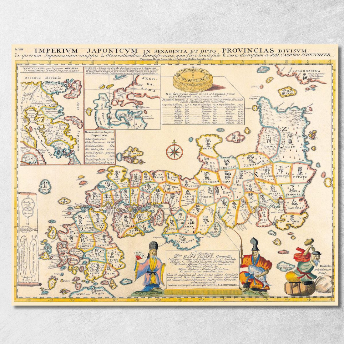Quadro Mappa Storica Del Giappone Con Confini Regionali E Illustrazioni Tradizionali map46 quadro stampato su tela Quadro Mappa Storica Del Giappone Con Confini Regionali E Illustrazioni Tradizionali map46 quadro stampato su tela