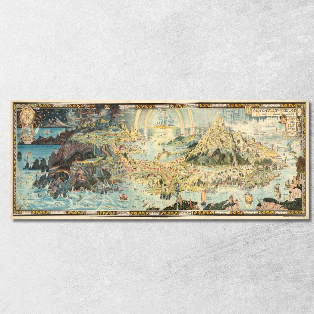 Quadro Mappa Terra Delle Fate Vintage map58 quadro stampato su tela Quadro Mappa Terra Delle Fate Vintage map58 quadro stampato su tela