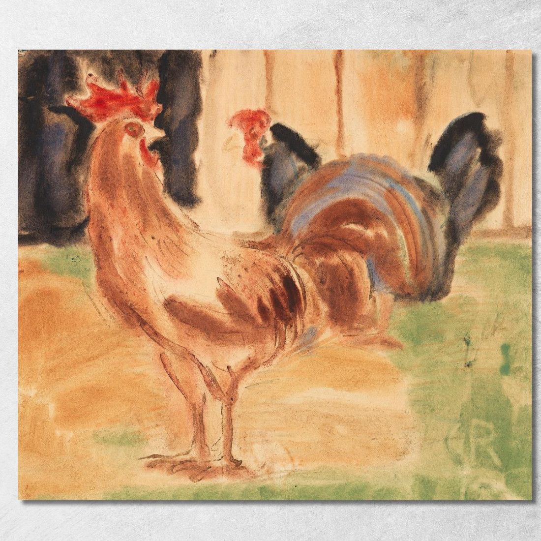 Gallo E Gallina Christian Rohlfs cro35 quadro stampato su tela