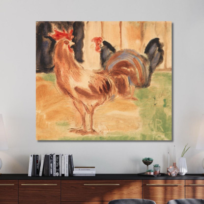 Gallo E Gallina Christian Rohlfs cro35 quadro stampato su tela