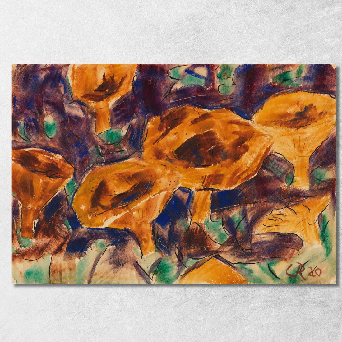Funghi Christian Rohlfs cro62 quadro stampato su tela Funghi Christian Rohlfs cro62 quadro stampato su tela