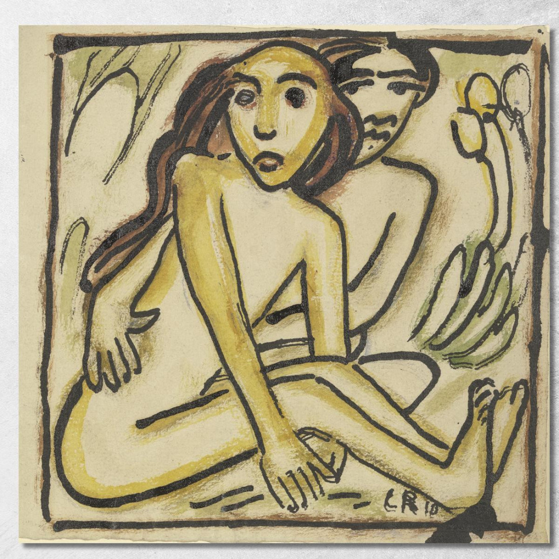 Coppia Nuda Seduta Christian Rohlfs cro70 quadro stampato su tela Coppia Nuda Seduta Christian Rohlfs cro70 quadro stampato su tela