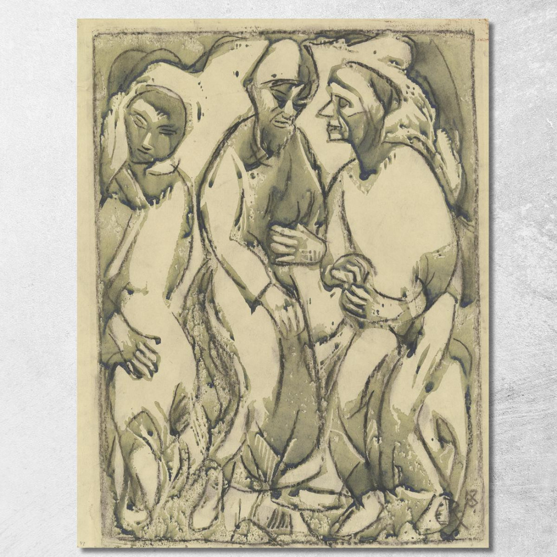Tre Uomini In Piedi Christian Rohlfs cro81 quadro stampato su tela Tre Uomini In Piedi Christian Rohlfs cro81 quadro stampato su tela