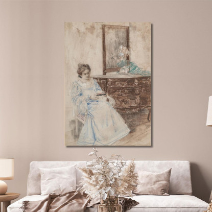 Donna Che Legge Eduard Veith evt12 quadro stampato su tela