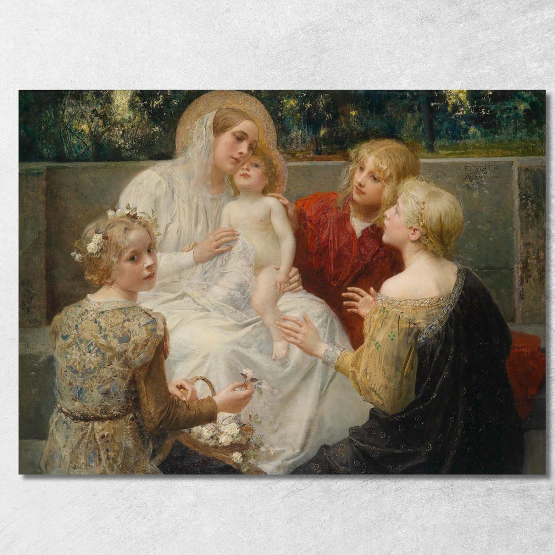 Madonna Con Gesù Circondata Da Bambini Eduard Veith evt14 quadro stampato su tela Madonna Con Gesù Circondata Da Bambini Eduard Veith evt14 quadro stampato su tela