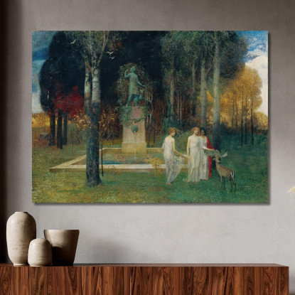Ninfe Alla Fontana Eduard Veith evt16 quadro stampato su tela