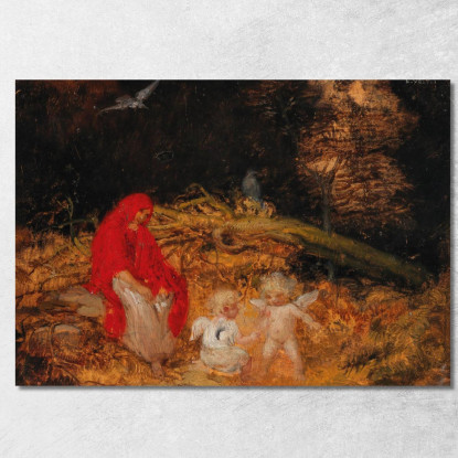 Donna Della Foresta E Amorini Eduard Veith evt32 quadro stampato su tela