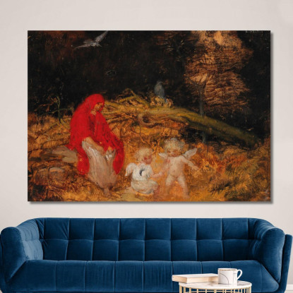 Donna Della Foresta E Amorini Eduard Veith evt32 quadro stampato su tela