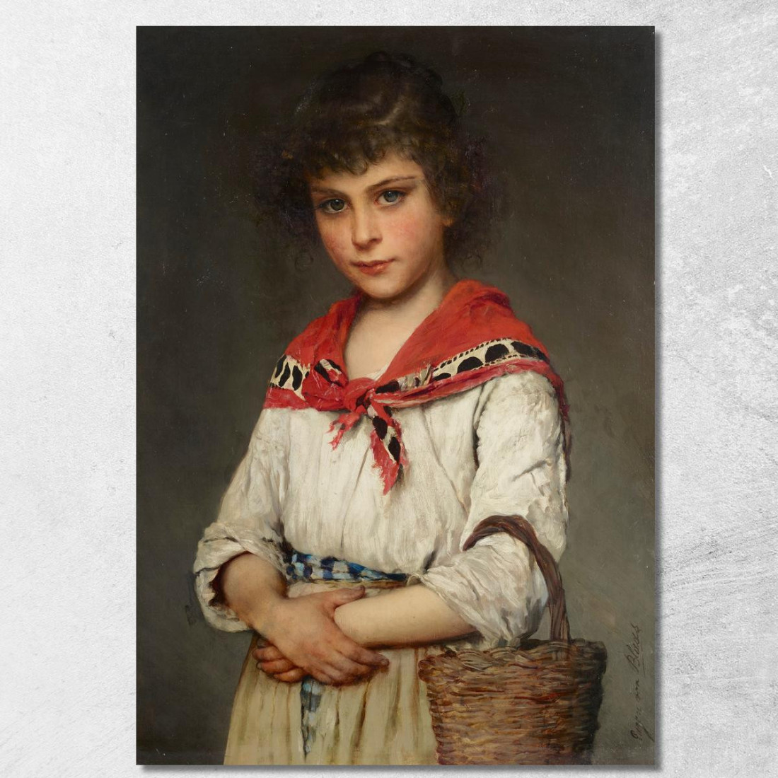 Una Ragazza Napoletana Eugen von Blaas evb8 quadro stampato su tela Una Ragazza Napoletana Eugen von Blaas evb8 quadro stampato su tela
