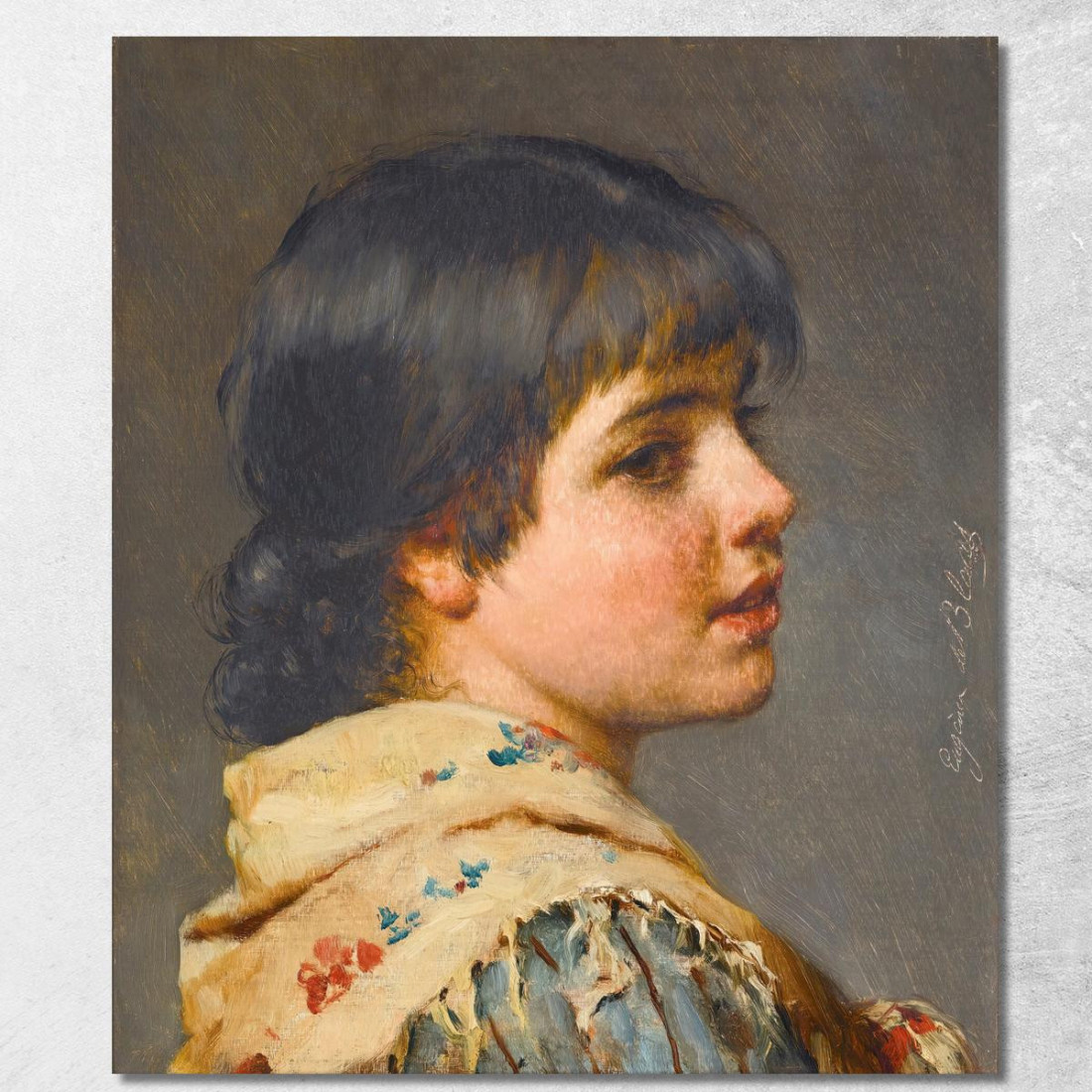 Una Ragazza Veneziana Eugen von Blaas evb11 quadro stampato su tela Una Ragazza Veneziana Eugen von Blaas evb11 quadro stampato su tela