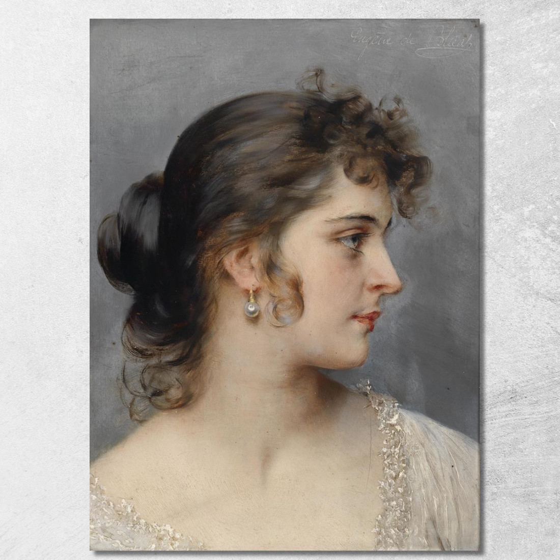 Ritratto Di Una Dama Eugen von Blaas evb23 quadro stampato su tela