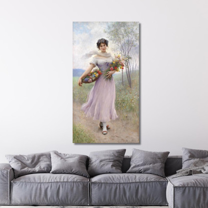 Ragazza In Abito Lilla Eugen von Blaas evb46 quadro stampato su tela