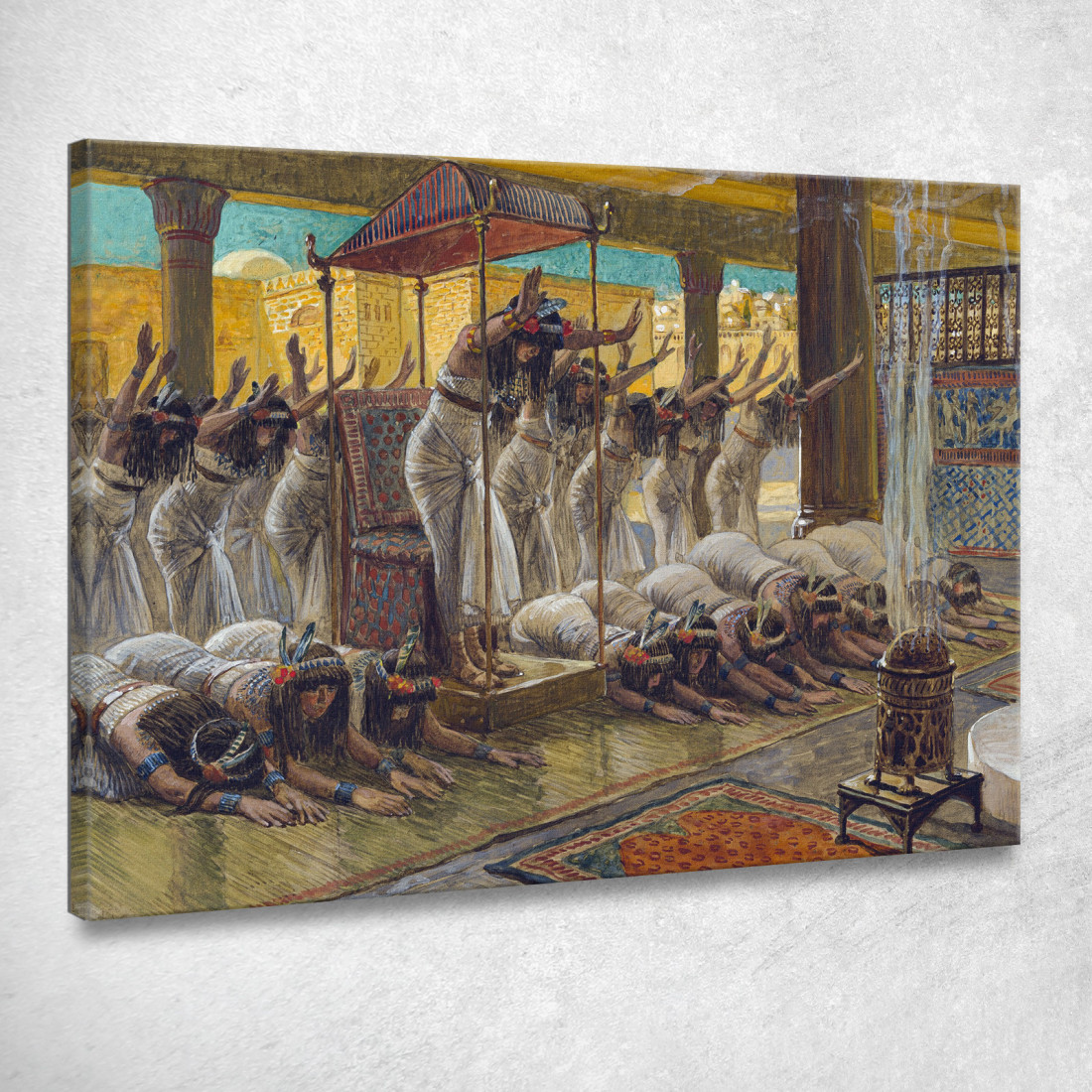 La Regina Di Saba Visita Salomone James Tissot jts131 quadro stampato su tela La Regina Di Saba Visita Salomone James Tissot jts131 quadro stampato su tela