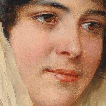 Ritratto Di Una Giovane Dama Con Un Velo Eugen von Blaas evb53 quadro stampato su tela
