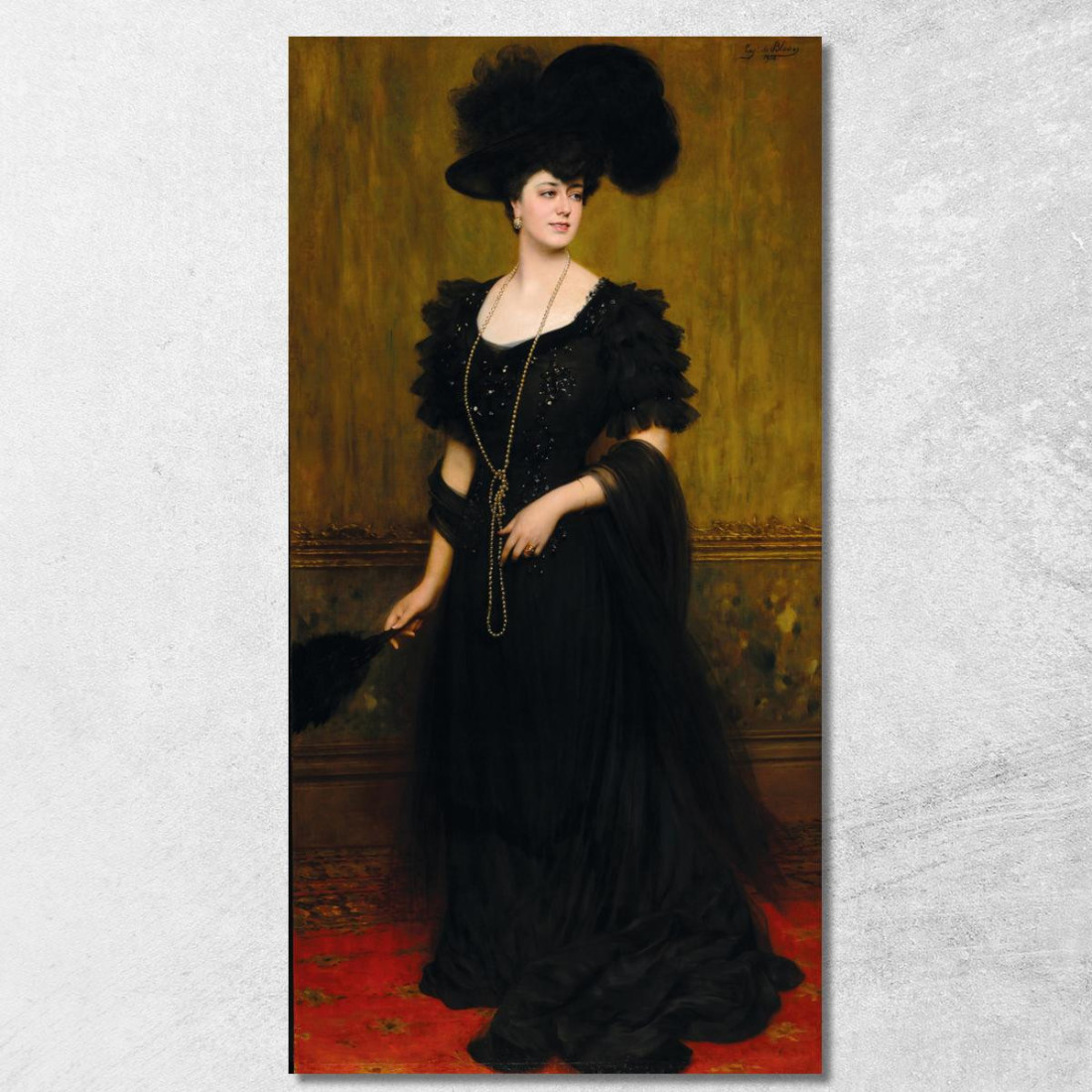 Ritratto Di Madame Lebreton Eugen von Blaas evb54 quadro stampato su tela Ritratto Di Madame Lebreton Eugen von Blaas evb54 quadro stampato su tela