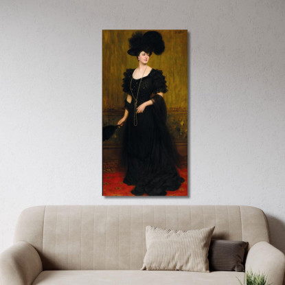 Ritratto Di Madame Lebreton Eugen von Blaas evb54 quadro stampato su tela