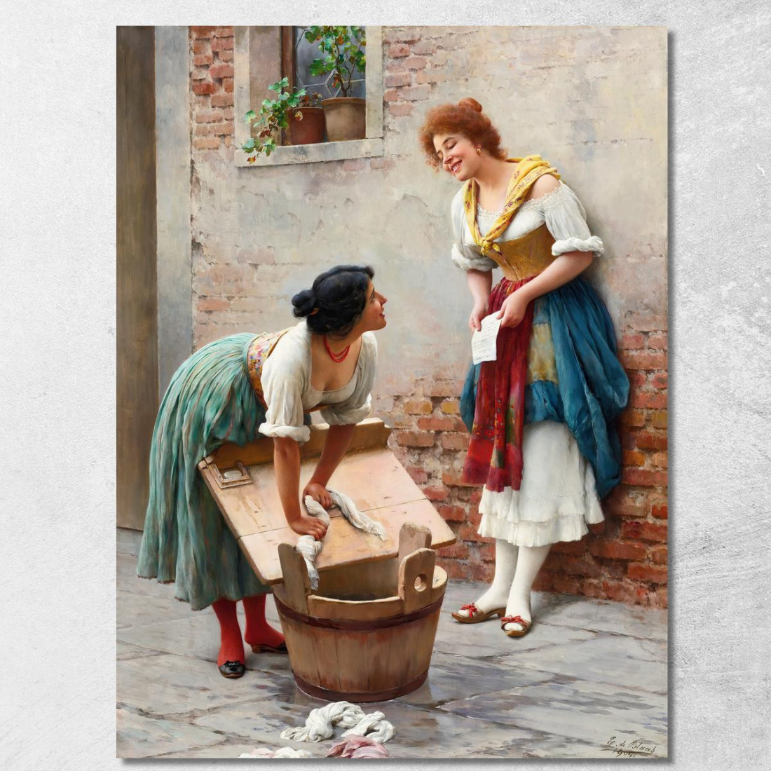 Condivisione Delle Notizie Eugen von Blaas evb59 quadro stampato su tela