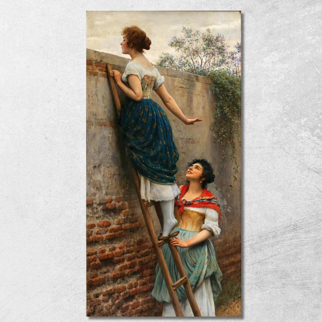 La Curiosa Eugen von Blaas evb61 quadro stampato su tela La Curiosa Eugen von Blaas evb61 quadro stampato su tela