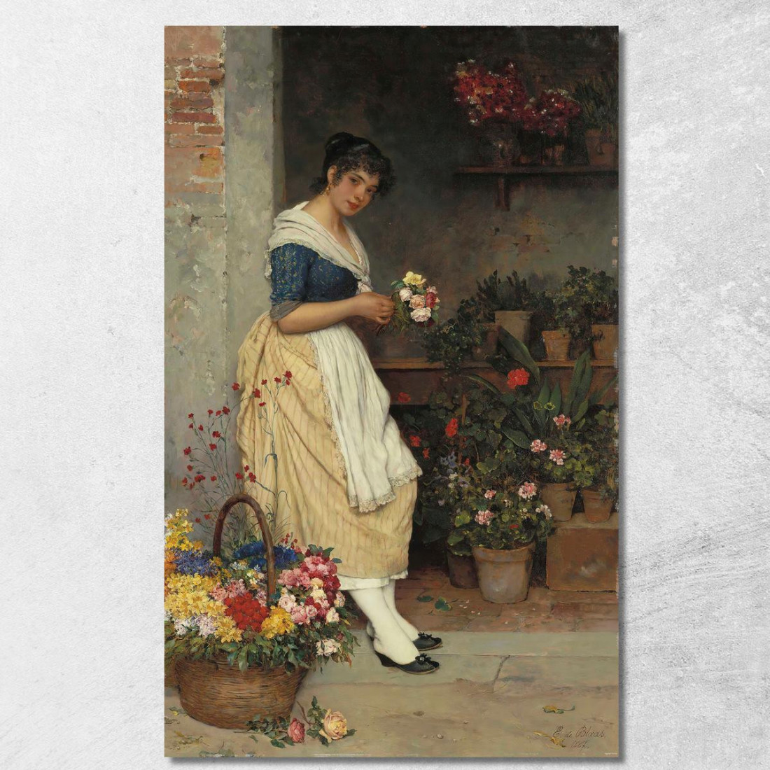 La Rosa Più Bella Eugen von Blaas evb63 quadro stampato su tela La Rosa Più Bella Eugen von Blaas evb63 quadro stampato su tela