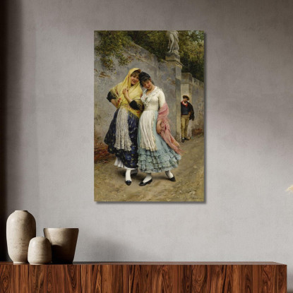 La Civetteria Eugen von Blaas evb64 quadro stampato su tela