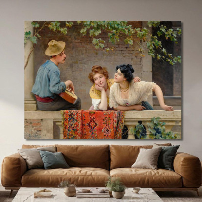 Il Mandolinista Eugen von Blaas evb69 quadro stampato su tela