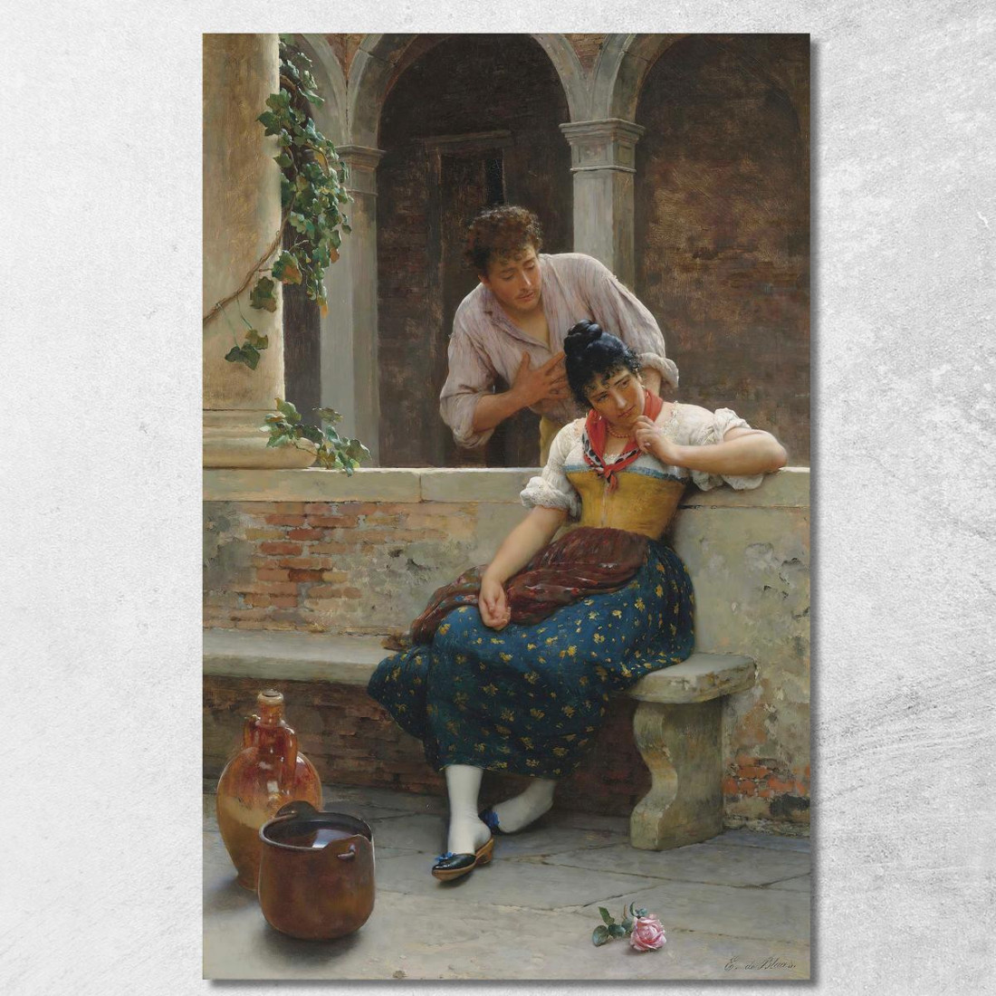 La Proposta Eugen von Blaas evb71 quadro stampato su tela La Proposta Eugen von Blaas evb71 quadro stampato su tela