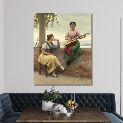 Melodia Veneziana Eugen von Blaas evb74 quadro stampato su tela