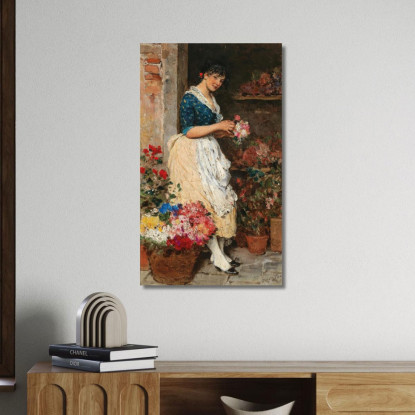 La Fioraia Veneziana Eugen von Blaas evb76 quadro stampato su tela