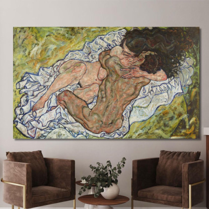 L'Abbraccio (Amanti Ii) Egon Schiele esh5 quadro stampato su tela