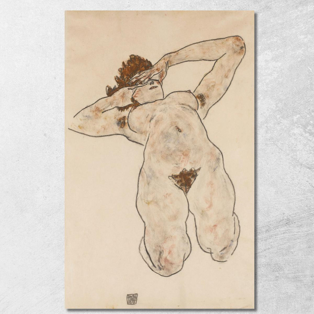 Nudo Egon Schiele esh17 quadro stampato su tela