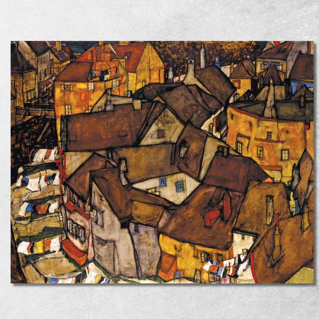 Mezzaluna Di Case (La Piccola Città V) Egon Schiele esh30 quadro stampato su tela Mezzaluna Di Case (La Piccola Città V) Egon Schiele esh30 quadro stampato su tela